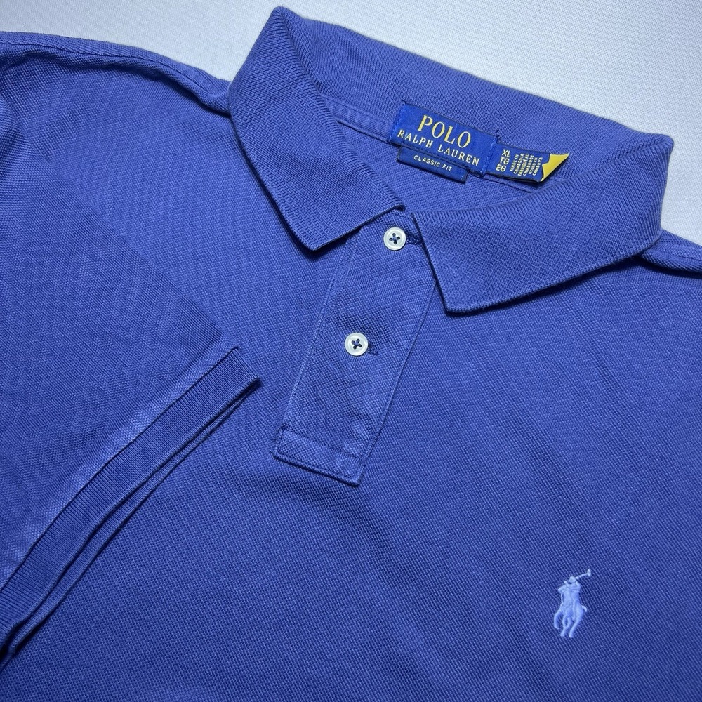 Ralph‎ Lauren Polo XL Navy Blue Golf  Dark Blue Pony Preppy Cotton Men Shirt